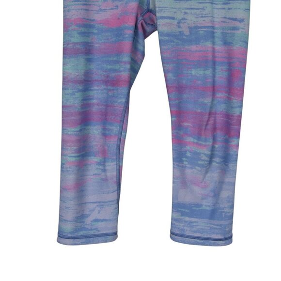 Ivivva Girls Reversible Black Light Blue Purple Abstract Crop Leggings Size 12 - Picture 5 of 9